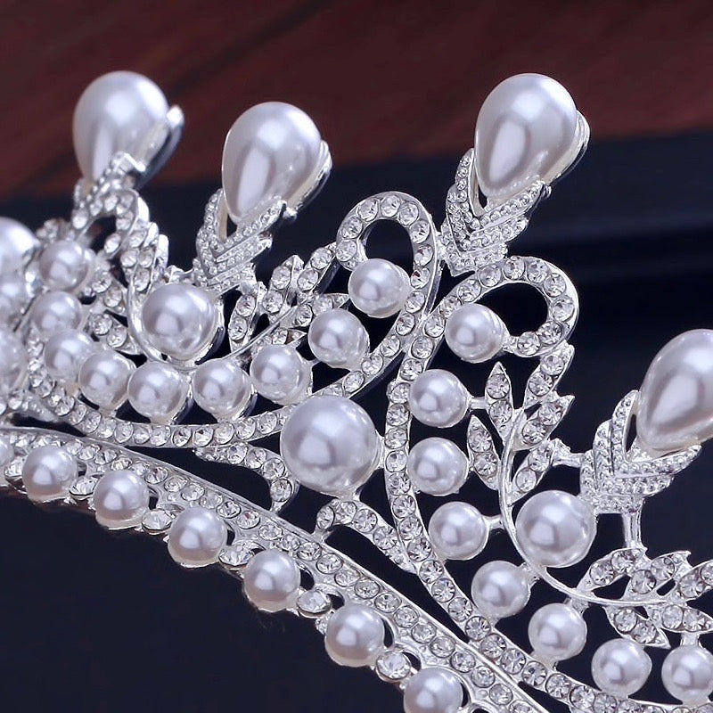 Maddison - Pearl Bridal Tiara - Available in Silver and Gold