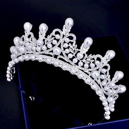 Maddison - Pearl Bridal Tiara - Available in Silver and Gold