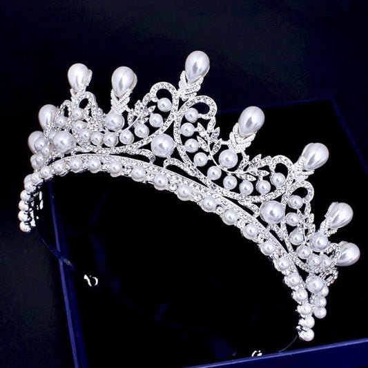 Maddison - Pearl Bridal Tiara - Available in Silver and Gold