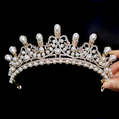 Maddison - Pearl Bridal Tiara - Available in Silver and Gold