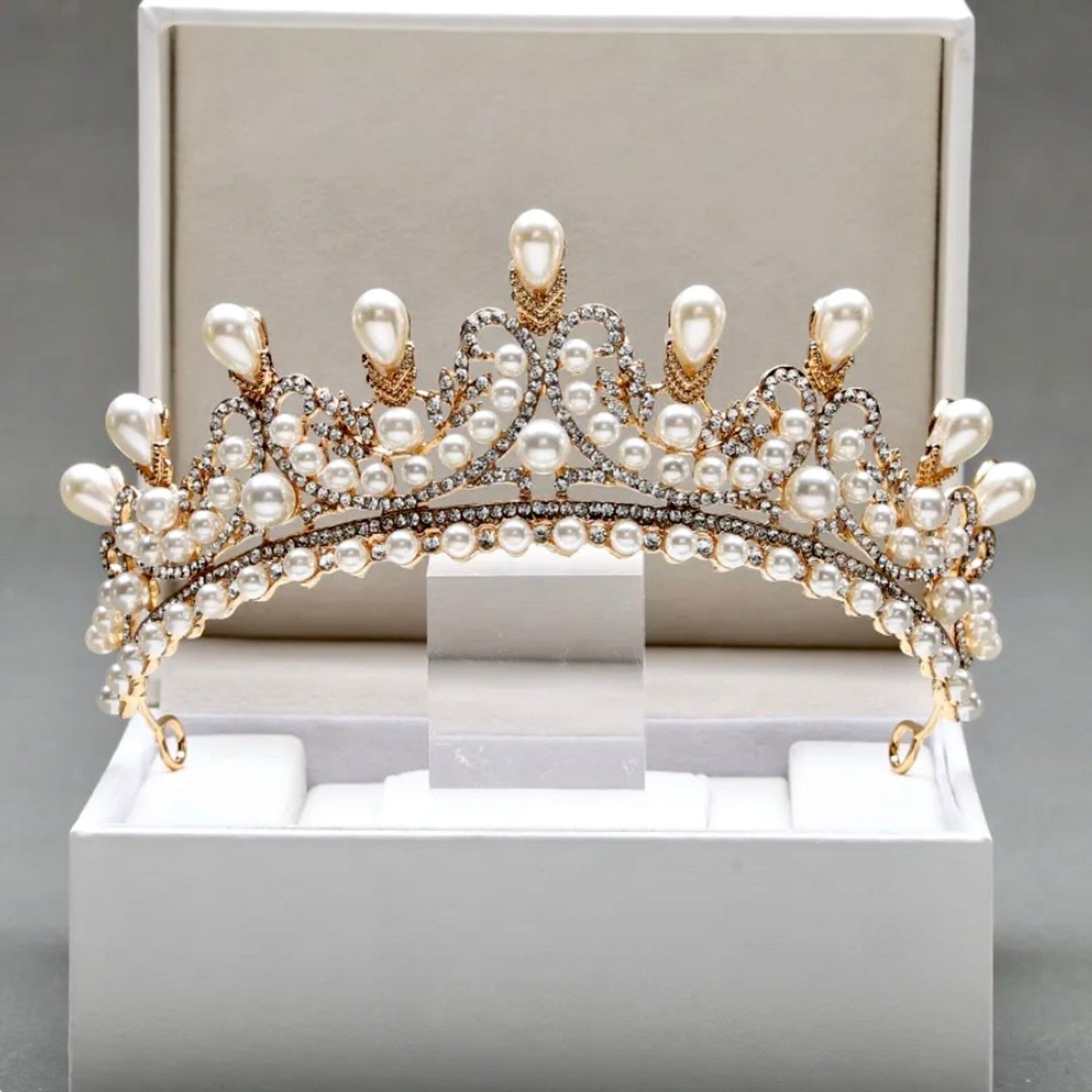 Maddison - Pearl Bridal Tiara - Available in Silver and Gold