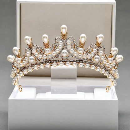 Maddison - Pearl Bridal Tiara - Available in Silver and Gold