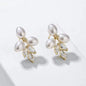 Adonna - Pearl and Cubic Zirconia Bridal Earrings - Available in Silver, Rose Gold and Yellow Gold