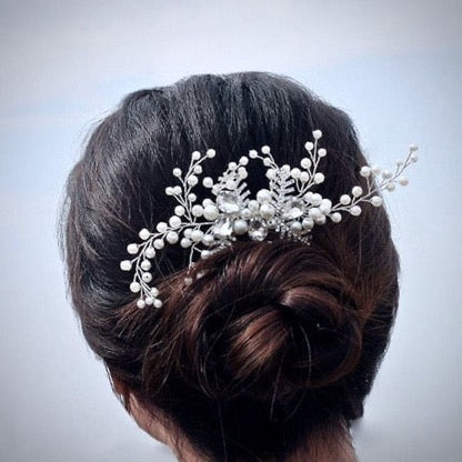 Astrid - Winter Pearl and Crystal Bridal Hair Comb