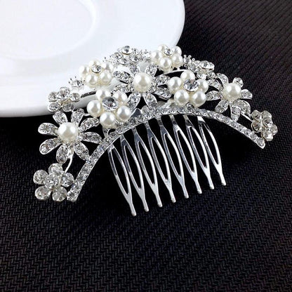 "Jacqueline" - Pearl and Crystal Bridal Hair Comb