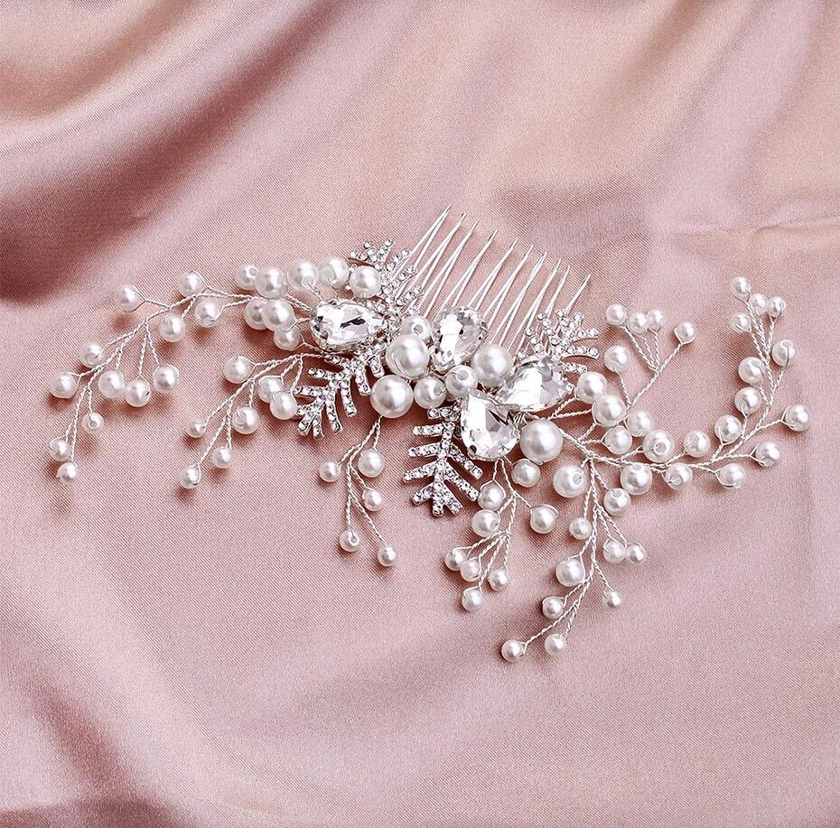 Astrid - Winter Pearl and Crystal Bridal Hair Comb