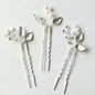 Adina - Pearl Bridal Hair Pins Set of Three - Available in Gold and Silver