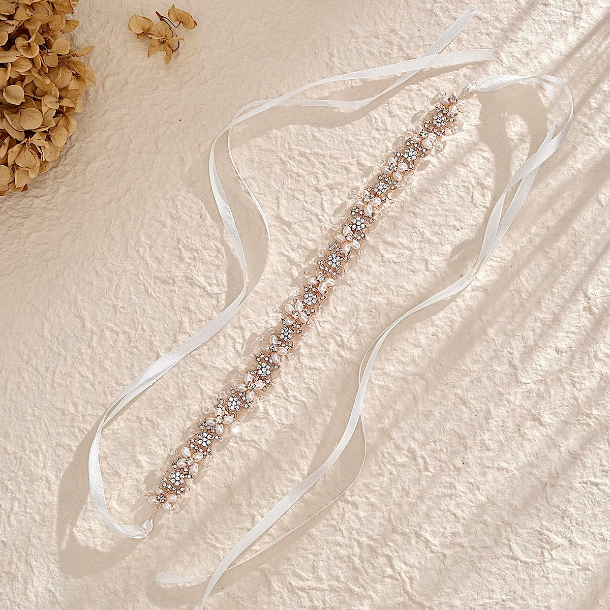 "Trixie" - Pearl and Crystal Bridal Headband - Available in Silver and Rose Gold