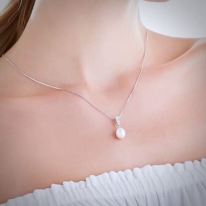 "Doris" - Sterling Silver Pearl and Cubic Zirconia Bridal Jewelry Set