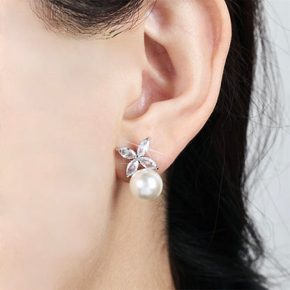 Heidi - Pearl and Cubic Zirconia Jewelry Set - Available in Rose Gold and Silver