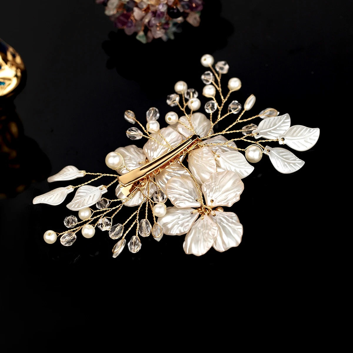 Kira - Floral Bridal Hair Clip/Vine - Available in Silver and Gold