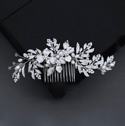 Galina - Pearl and Crystal Bridal Hair Comb- Available in Gold and Silver