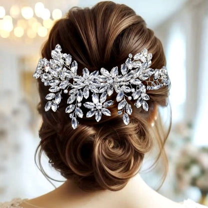Ina - Pearl and Crystal Bridal Hair Comb - Available in Silver, Rose Gold and Yellow Gold