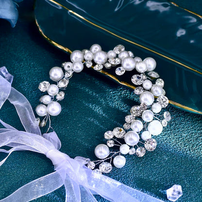 Harper - Pearl and Crystal Bridal Short Hair Vine