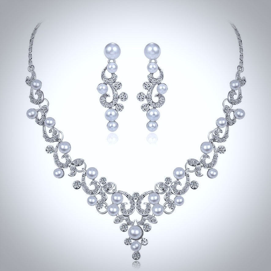 Graciela - Pearl and Crystal Bridal Jewelry Set
