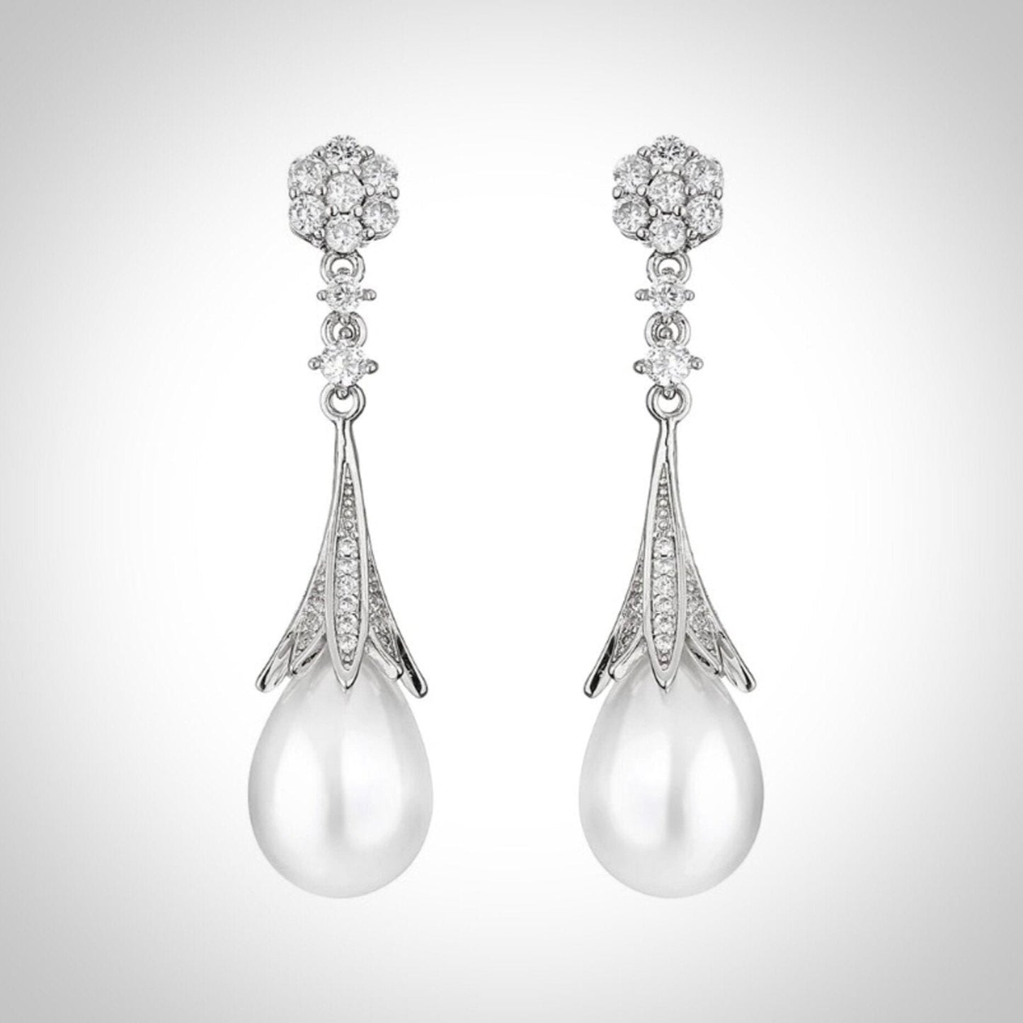 Anyani - Pearl Bridal Earrings - Available in Silver and Gold