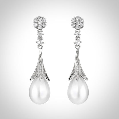 Anyani - Pearl Bridal Earrings - Available in Silver and Gold