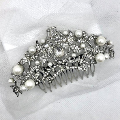 "Lorena" - Pearl and Crystal Bridal Hair Comb