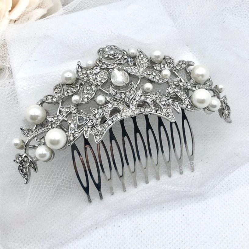 "Lorena" - Pearl and Crystal Bridal Hair Comb