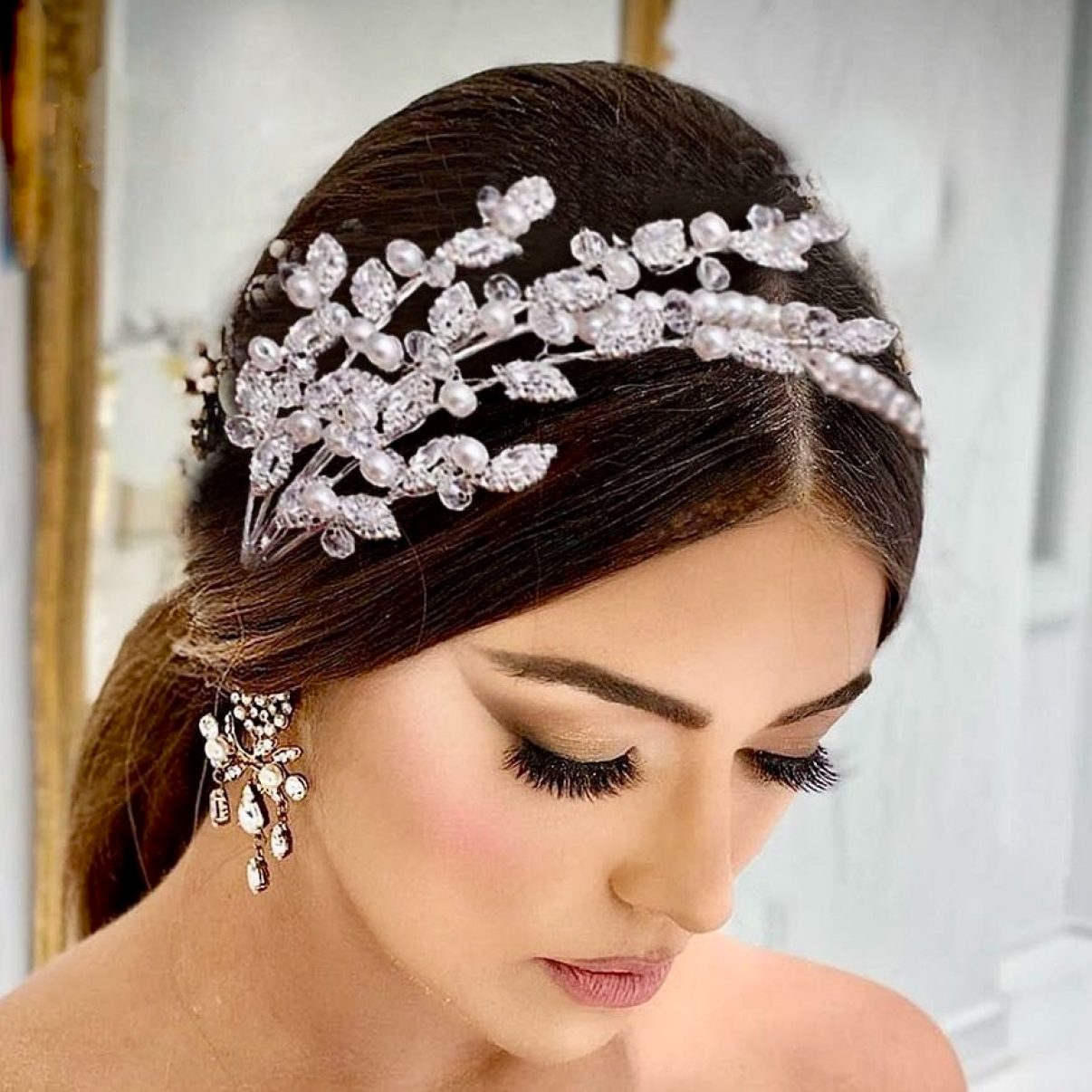 Miami - Pearl and Crystal Bridal Headband - Available in Silver and Gold