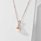 Chantria - Pearl and Cubic Zirconia Bridal Necklace - Available in Rose Gold and Silver