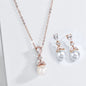 Chantria - Pearl and Cubic Zirconia Bridal Jewelry Set - Available in Rose Gold and Silver