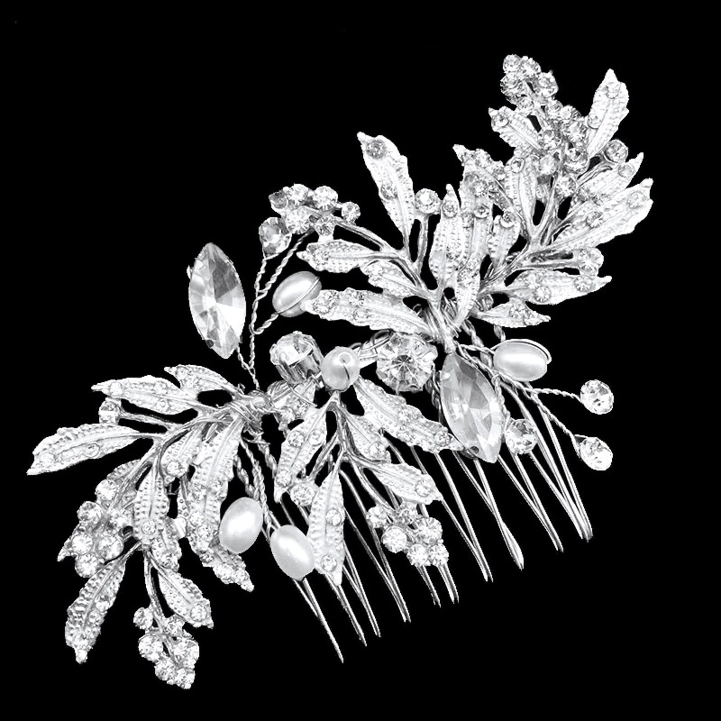 "Daphne" - Pearl and Crystal Bridal Hair Comb - Available in Gold and Silver