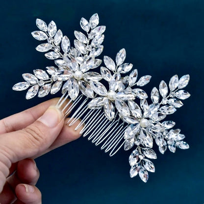 "Augustine" - Pearl and Crystal Bridal Hair Comb