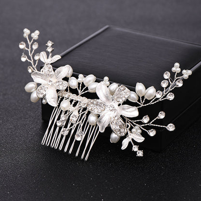 "Andrea" - Silver Pearl and Crystal Bridal Hair Comb