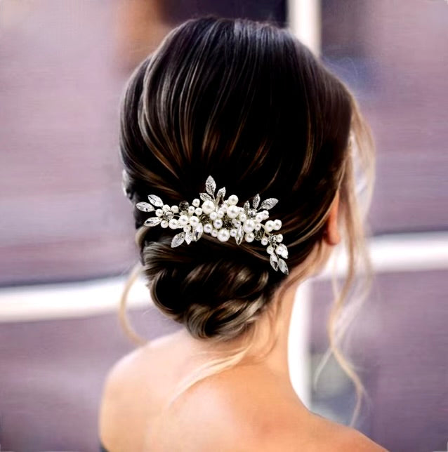 Amal - Pearl and Crystal Bridal Hair Comb