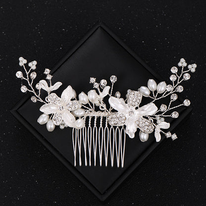 "Andrea" - Silver Pearl and Crystal Bridal Hair Comb