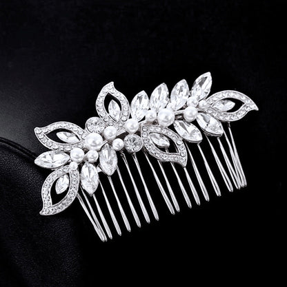 Cleo - Pearl and Crystal Bridal Hair Comb - Available in Rose Gold and Silver