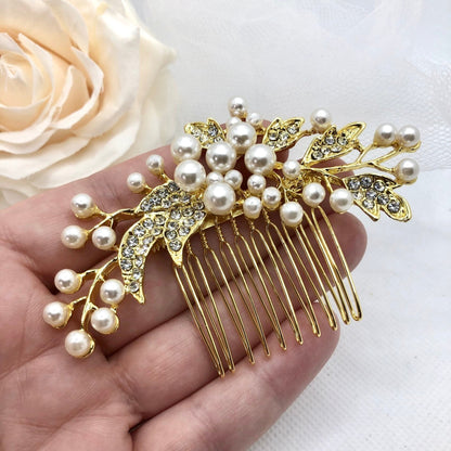 "Millie" - Pearl Bridal Hair Comb - Available in Gold and Silver