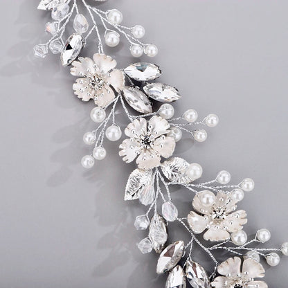 "Maven" - Pearl and Crystal Bridal Headband - Available in Silver and Gold