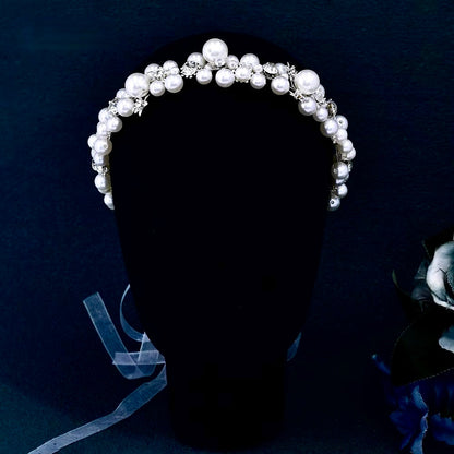 Saga - Pearl and Crystal Bridal Headband