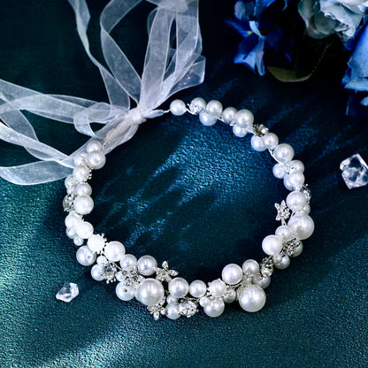 Saga - Pearl and Crystal Bridal Headband