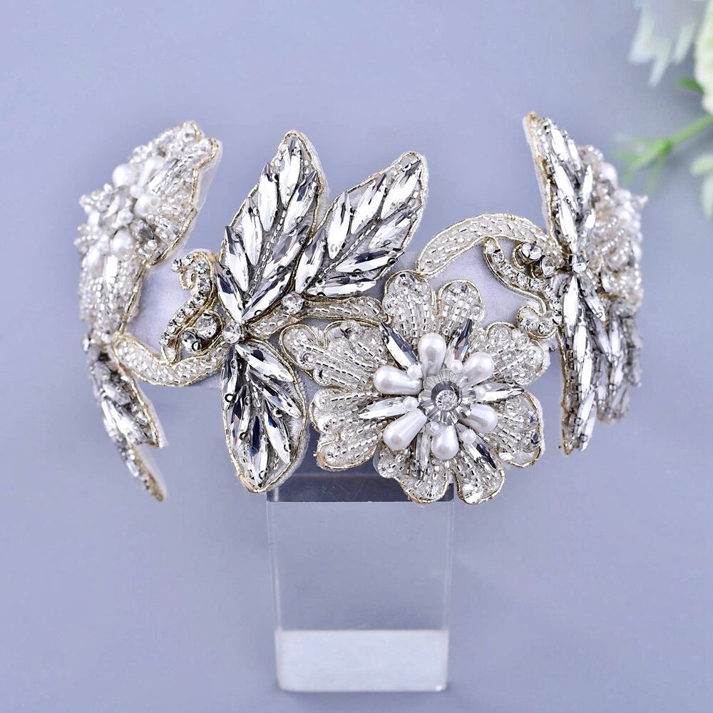 "Araceli" - Pearl and Crystal Bridal Headband