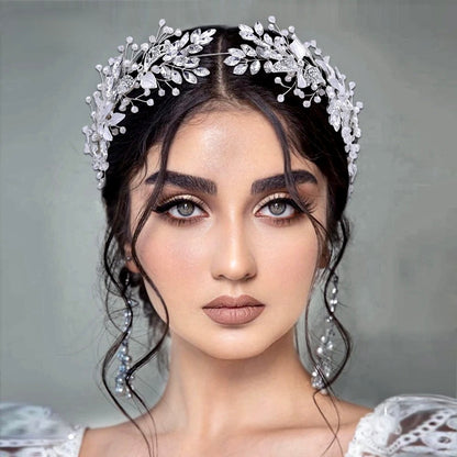 Avani - Pearl and Crystal Bridal Headband - Available in Silver and Gold