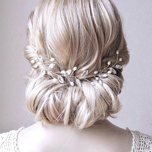 "Lyla" - Pearl and Crystal Bridal Headband / Vine - Available in Rose Gold, Silver and Yellow Gold