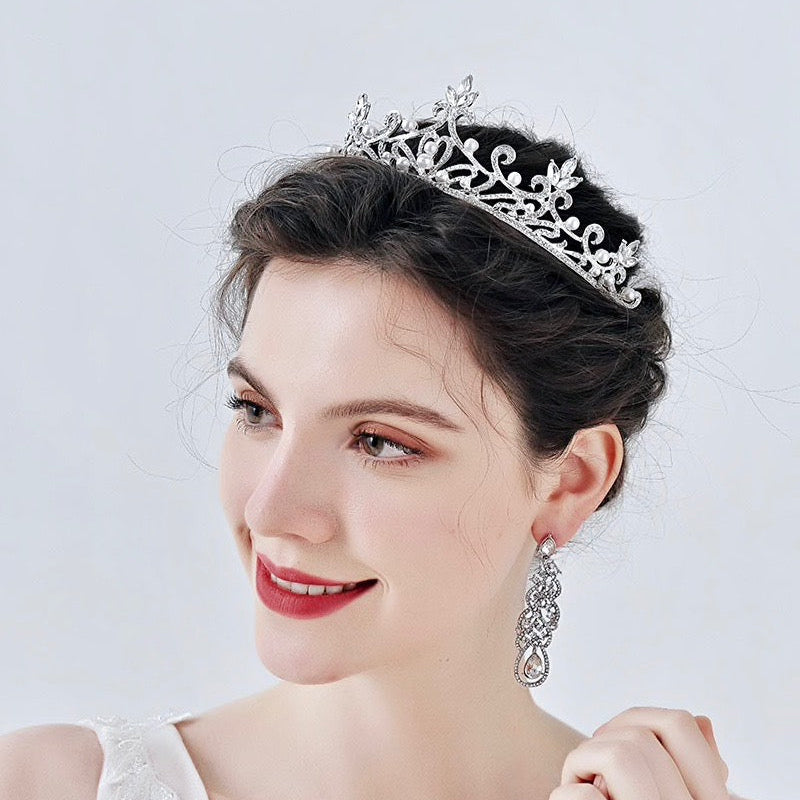 Theia - Pearl and Crystal Bridal Tiara