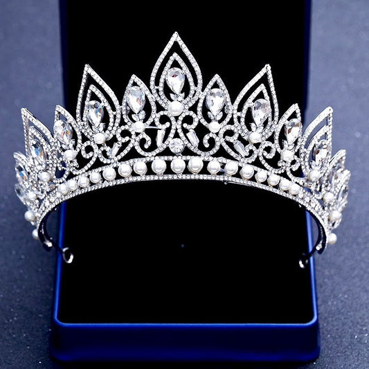 Annaleigh - Pearl Bridal Tiara - Available in Silver and Gold