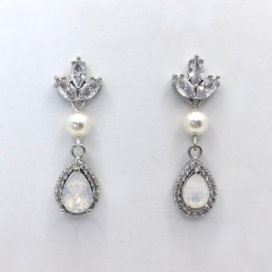 Keani - Pearl and Opal Bridal Earrings