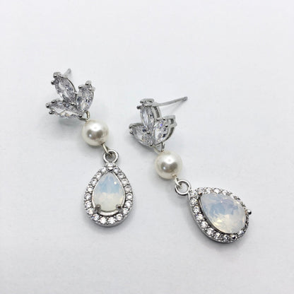 Keani - Pearl and Opal Bridal Earrings