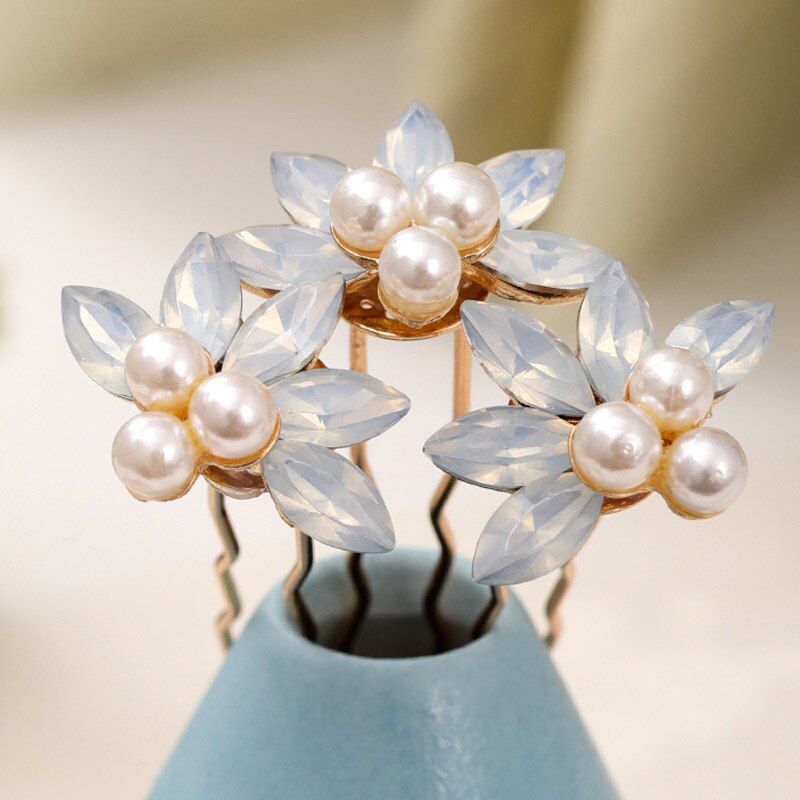 Carlyn -  Pearl and Opal Bridal Hair Pins