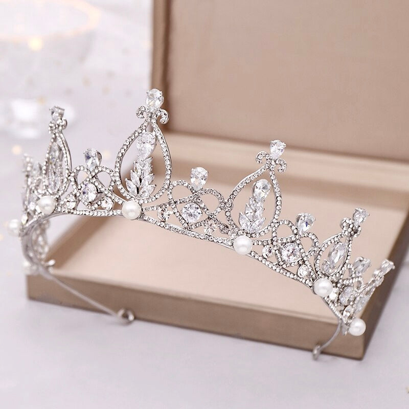 "Wren" - Wedding Pearl and Rhinestone Tiara