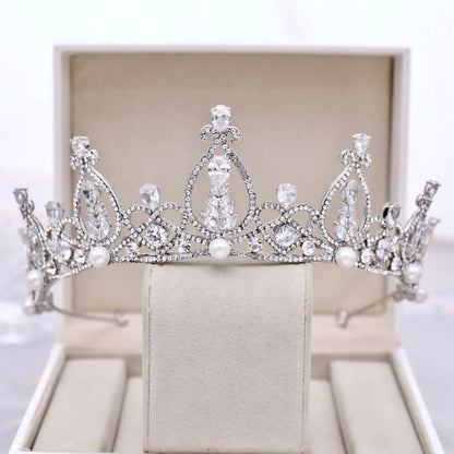 "Wren" - Wedding Pearl and Rhinestone Tiara