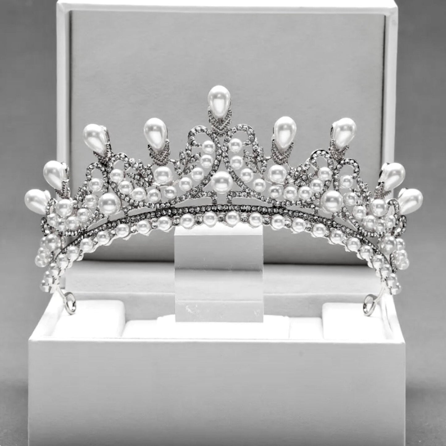 Maddison - Pearl Bridal Tiara - Available in Silver and Gold