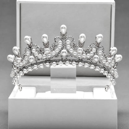 Maddison - Pearl Bridal Tiara - Available in Silver and Gold