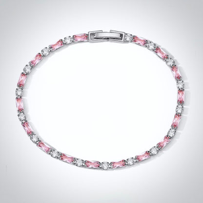 Lera - Pink Cubic Zirconia Bridal Bracelet