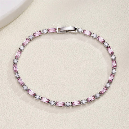 Lera - Pink Cubic Zirconia Bridal Bracelet
